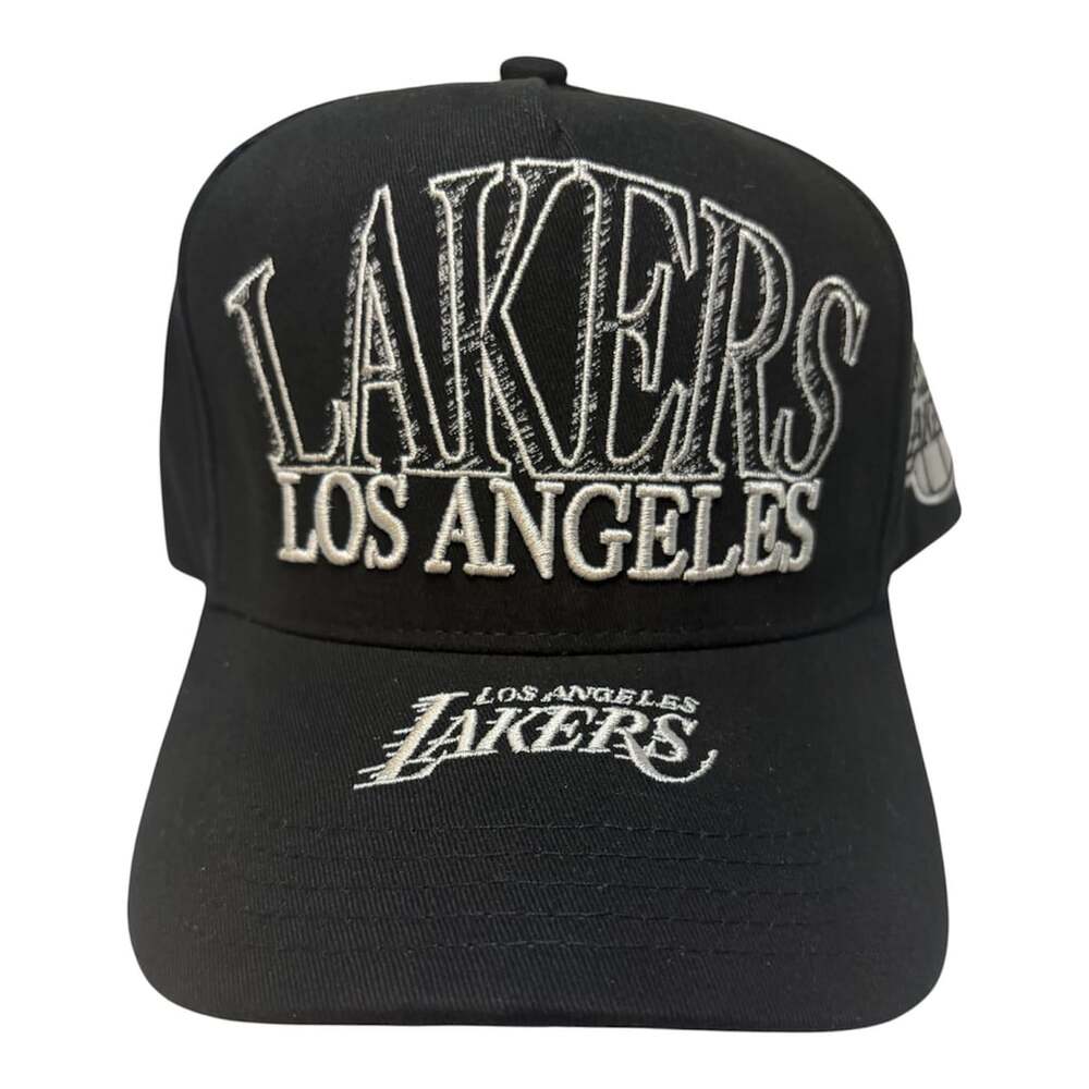 Mitchell & Ness Los Angeles Lakers Black Sketchy Pro Pinch Hat